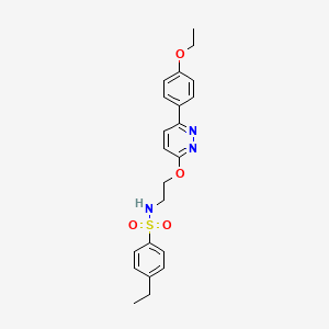 molecular formula C22H25N3O4S B2474106 N-(2-((6-(4-ethoxyphenyl)pyridazin-3-yl)oxy)ethyl)-4-ethylbenzenesulfonamide CAS No. 920373-78-0