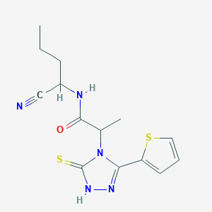 N-(1-cyanobutyl)-2-[3-sulfanyl-5-(thiophen-2-yl)-4H-1,2,4-triazol-4-yl]propanamide