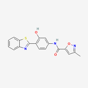 molecular formula C18H13N3O3S B2474190 N-[4-(1,3-benzothiazol-2-yl)-3-hydroxyphenyl]-3-methyl-1,2-oxazole-5-carboxamide CAS No. 946285-91-2