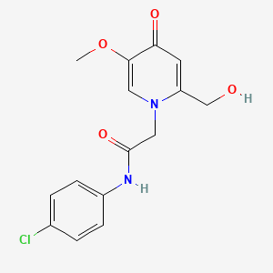 molecular formula C15H15ClN2O4 B2474191 N-(4-chlorophenyl)-2-(2-(hydroxymethyl)-5-methoxy-4-oxopyridin-1(4H)-yl)acetamide CAS No. 941885-35-4