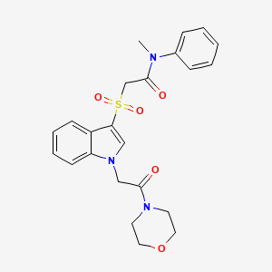 molecular formula C23H25N3O5S B2474195 N-methyl-2-({1-[2-(morpholin-4-yl)-2-oxoethyl]-1H-indol-3-yl}sulfonyl)-N-phenylacetamide CAS No. 878058-42-5