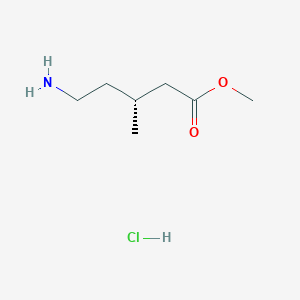 molecular formula C7H16ClNO2 B2474216 methyl (3R)-5-amino-3-methylpentanoate hydrochloride CAS No. 2580090-73-7