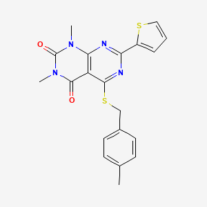1,3-dimethyl-5-((4-methylbenzyl)thio)-7-(thiophen-2-yl)pyrimido[4,5-d]pyrimidine-2,4(1H,3H)-dione