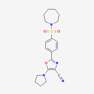 2-(4-(Azepan-1-ylsulfonyl)phenyl)-5-(pyrrolidin-1-yl)oxazole-4-carbonitrile