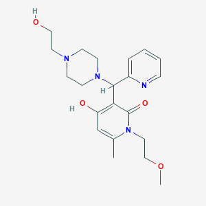 4-hydroxy-3-((4-(2-hydroxyethyl)piperazin-1-yl)(pyridin-2-yl)methyl)-1-(2-methoxyethyl)-6-methylpyridin-2(1H)-one