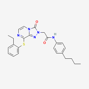 molecular formula C25H27N5O2S B2474303 N-(4-butylphenyl)-2-{8-[(2-ethylphenyl)sulfanyl]-3-oxo-2H,3H-[1,2,4]triazolo[4,3-a]pyrazin-2-yl}acetamide CAS No. 1251697-84-3