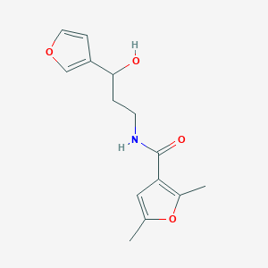 molecular formula C14H17NO4 B2474305 N-[3-(Furan-3-YL)-3-hydroxypropyl]-2,5-dimethylfuran-3-carboxamide CAS No. 1428375-82-9