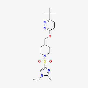 molecular formula C20H31N5O3S B2474311 3-Tert-butyl-6-[[1-(1-ethyl-2-methylimidazol-4-yl)sulfonylpiperidin-4-yl]methoxy]pyridazine CAS No. 2379952-39-1