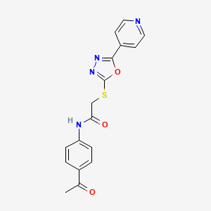 molecular formula C17H14N4O3S B2474351 N-(4-acetylphenyl)-2-{[5-(pyridin-4-yl)-1,3,4-oxadiazol-2-yl]sulfanyl}acetamide CAS No. 898623-05-7