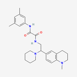 molecular formula C27H36N4O2 B2474386 N'-(3,5-dimethylphenyl)-N-[2-(1-methyl-1,2,3,4-tetrahydroquinolin-6-yl)-2-(piperidin-1-yl)ethyl]ethanediamide CAS No. 921902-66-1