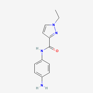 molecular formula C12H14N4O B2474402 N-(4-aminophenyl)-1-ethyl-1H-pyrazole-3-carboxamide CAS No. 1004194-64-2