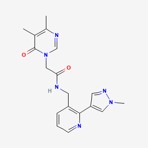 molecular formula C18H20N6O2 B2474470 2-(4,5-dimethyl-6-oxo-1,6-dihydropyrimidin-1-yl)-N-{[2-(1-methyl-1H-pyrazol-4-yl)pyridin-3-yl]methyl}acetamide CAS No. 2097863-41-5