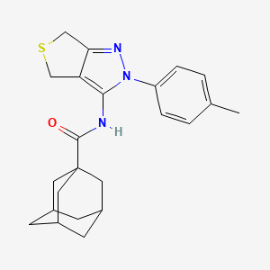 molecular formula C23H27N3OS B2474471 N-[2-(4-methylphenyl)-2H,4H,6H-thieno[3,4-c]pyrazol-3-yl]adamantane-1-carboxamide CAS No. 361172-59-0