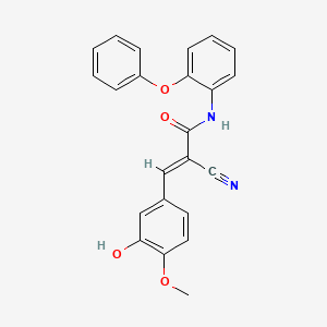 (E)-2-cyano-3-(3-hydroxy-4-methoxyphenyl)-N-(2-phenoxyphenyl)prop-2-enamide