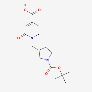 1-[[1-[(2-Methylpropan-2-yl)oxycarbonyl]pyrrolidin-3-yl]methyl]-2-oxopyridine-4-carboxylic acid