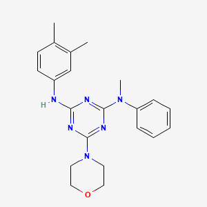 molecular formula C22H26N6O B2474489 N'-(3,4-dimethylphenyl)-N-methyl-6-(morpholin-4-yl)-N-phenyl-1,3,5-triazine-2,4-diamine CAS No. 946313-90-2