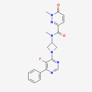 molecular formula C20H19FN6O2 B2474522 N-[1-(5-fluoro-6-phenylpyrimidin-4-yl)azetidin-3-yl]-N,1-dimethyl-6-oxo-1,6-dihydropyridazine-3-carboxamide CAS No. 2380187-01-7