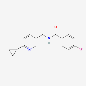 molecular formula C16H15FN2O B2474527 N-[(6-cyclopropylpyridin-3-yl)methyl]-4-fluorobenzamide CAS No. 2309184-99-2