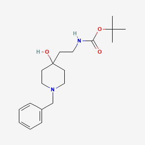 molecular formula C19H30N2O3 B2474548 tert-butyl N-[2-(1-benzyl-4-hydroxypiperidin-4-yl)ethyl]carbamate CAS No. 903587-86-0