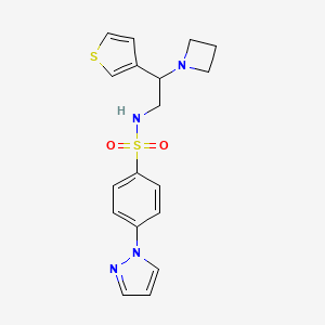 N-(2-(azetidin-1-yl)-2-(thiophen-3-yl)ethyl)-4-(1H-pyrazol-1-yl)benzenesulfonamide