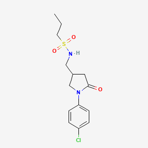 N-((1-(4-chlorophenyl)-5-oxopyrrolidin-3-yl)methyl)propane-1-sulfonamide