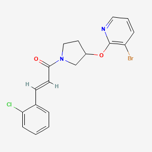 (E)-1-(3-((3-bromopyridin-2-yl)oxy)pyrrolidin-1-yl)-3-(2-chlorophenyl)prop-2-en-1-one
