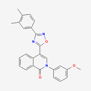 molecular formula C26H21N3O3 B2474606 4-[3-(3,4-dimethylphenyl)-1,2,4-oxadiazol-5-yl]-2-(3-methoxyphenyl)-1,2-dihydroisoquinolin-1-one CAS No. 1326821-58-2