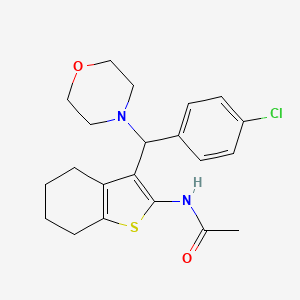 molecular formula C21H25ClN2O2S B2474631 N-[3-[(4-chlorophenyl)-morpholin-4-ylmethyl]-4,5,6,7-tetrahydro-1-benzothiophen-2-yl]acetamide CAS No. 618401-63-1