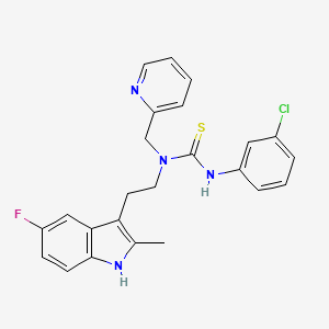 B2474636 3-(3-chlorophenyl)-1-(2-(5-fluoro-2-methyl-1H-indol-3-yl)ethyl)-1-(pyridin-2-ylmethyl)thiourea CAS No. 851970-54-2