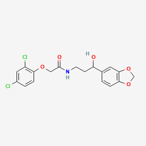 molecular formula C18H17Cl2NO5 B2474649 N-(3-(benzo[d][1,3]dioxol-5-yl)-3-hydroxypropyl)-2-(2,4-dichlorophenoxy)acetamide CAS No. 1421497-21-3