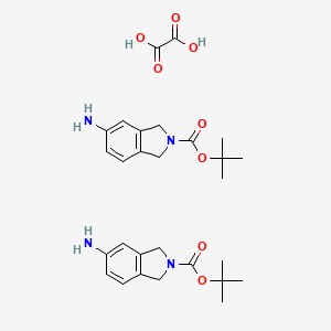 molecular formula C28H38N4O8 B2474686 tert-butyl 5-amino-1,3-dihydroisoindole-2-carboxylate;oxalic acid CAS No. 2061979-87-9
