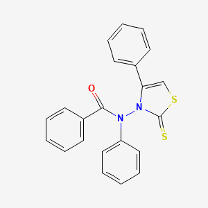 molecular formula C22H16N2OS2 B2474720 N-Phenyl-N-(4-phenyl-2-sulfanylidene-2,3-dihydro-1,3-thiazol-3-yl)benzamide CAS No. 105701-07-3