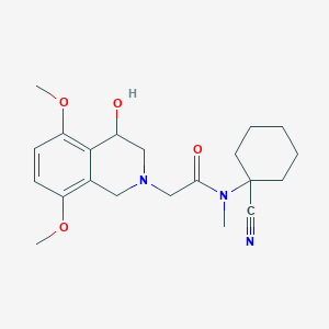 molecular formula C21H29N3O4 B2474747 N-(1-cyanocyclohexyl)-2-(4-hydroxy-5,8-dimethoxy-1,2,3,4-tetrahydroisoquinolin-2-yl)-N-methylacetamide CAS No. 1326061-38-4