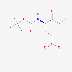 molecular formula C12H20BrNO5 B2474751 Methyl (4R)-6-bromo-4-[(2-methylpropan-2-yl)oxycarbonylamino]-5-oxohexanoate CAS No. 2411177-22-3