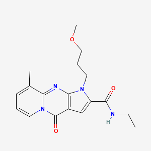 molecular formula C18H22N4O3 B2474773 N-ethyl-1-(3-methoxypropyl)-9-methyl-4-oxo-1,4-dihydropyrido[1,2-a]pyrrolo[2,3-d]pyrimidine-2-carboxamide CAS No. 900283-23-0
