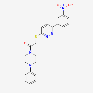 B2474775 2-((6-(3-Nitrophenyl)pyridazin-3-yl)thio)-1-(4-phenylpiperazin-1-yl)ethanone CAS No. 893998-60-2