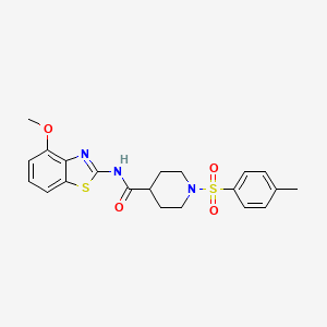 molecular formula C21H23N3O4S2 B2474785 N-(4-methoxybenzo[d]thiazol-2-yl)-1-tosylpiperidine-4-carboxamide CAS No. 941981-93-7