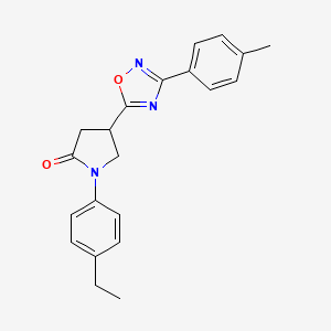B2474794 1-(4-Ethylphenyl)-4-[3-(4-methylphenyl)-1,2,4-oxadiazol-5-yl]-2-pyrrolidinone CAS No. 941918-11-2