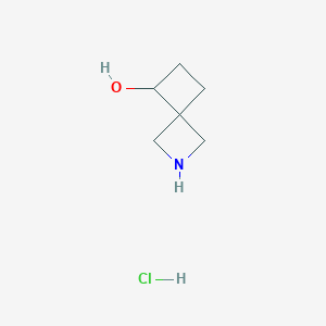 molecular formula C6H12ClNO B2474797 2-Azaspiro[3.3]heptan-5-ol hydrochloride CAS No. 2173991-60-9