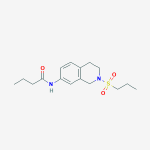 molecular formula C16H24N2O3S B2474802 N-(2-(propylsulfonyl)-1,2,3,4-tetrahydroisoquinolin-7-yl)butyramide CAS No. 955232-66-3
