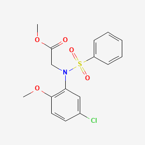molecular formula C16H16ClNO5S B2474807 Methyl N-(5-chloro-2-methoxyphenyl)-N-(phenylsulfonyl)glycinate CAS No. 328010-54-4