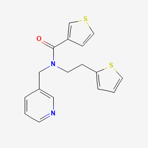 molecular formula C17H16N2OS2 B2474844 N-(pyridin-3-ylmethyl)-N-(2-(thiophen-2-yl)ethyl)thiophene-3-carboxamide CAS No. 1396882-46-4
