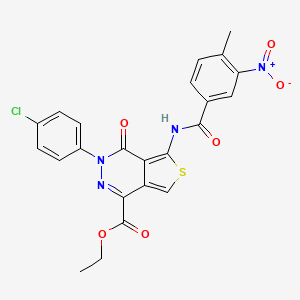 molecular formula C23H17ClN4O6S B2474876 ethyl 3-(4-chlorophenyl)-5-(4-methyl-3-nitrobenzamido)-4-oxo-3H,4H-thieno[3,4-d]pyridazine-1-carboxylate CAS No. 851950-57-7