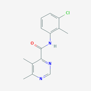 molecular formula C14H14ClN3O B2474899 N-(3-Chloro-2-methylphenyl)-5,6-dimethylpyrimidine-4-carboxamide CAS No. 2380167-81-5