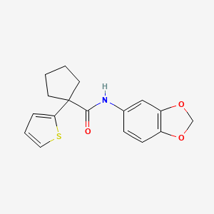 molecular formula C17H17NO3S B2474914 N-(2H-1,3-benzodioxol-5-yl)-1-(thiophen-2-yl)cyclopentane-1-carboxamide CAS No. 1049512-70-0
