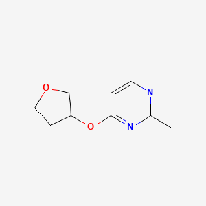 molecular formula C9H12N2O2 B2474946 2-Methyl-4-(oxolan-3-yloxy)pyrimidine CAS No. 2196213-94-0