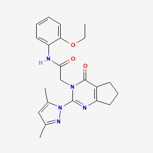 B2474956 2-(2-(3,5-dimethyl-1H-pyrazol-1-yl)-4-oxo-4,5,6,7-tetrahydro-3H-cyclopenta[d]pyrimidin-3-yl)-N-(2-ethoxyphenyl)acetamide CAS No. 1006785-66-5