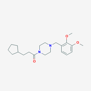 molecular formula C21H32N2O3 B247496 1-(3-Cyclopentylpropanoyl)-4-(2,3-dimethoxybenzyl)piperazine 