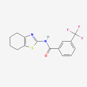 molecular formula C15H13F3N2OS B2474985 N-(4,5,6,7-tetrahydro-1,3-benzothiazol-2-yl)-3-(trifluoromethyl)benzamide CAS No. 330189-70-3