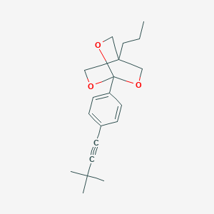 molecular formula C20H26O3 B024750 2,6,7-Trioxabicyclo(2.2.2)octane, 1-(4-(3,3-dimethyl-1-butynyl)phenyl)-4-propyl- CAS No. 108613-94-1